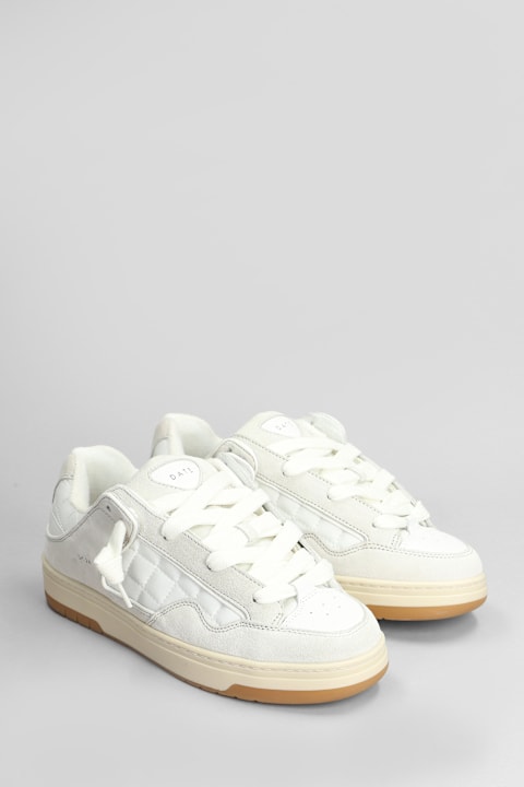 D.A.T.E. Sneakers for Men D.A.T.E. Skate Sneakers In White Suede And Fabric