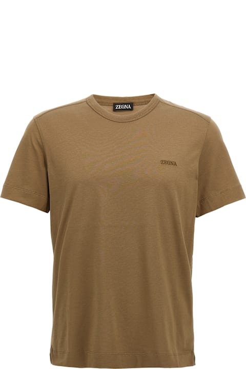 Zegna الملابس لـ القسم الرجالي Zegna Logo Embroidery T-shirt