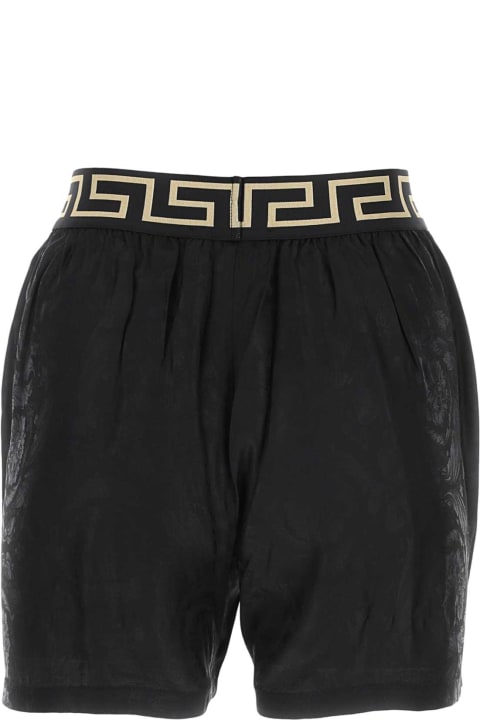 Versace Clothing for Women Versace Black Satin Pyjama Bermuda Shorts