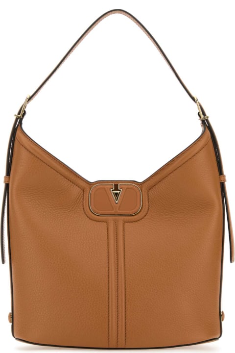 Fashion for Women Valentino Garavani Camel Leather Vlogo Handbag