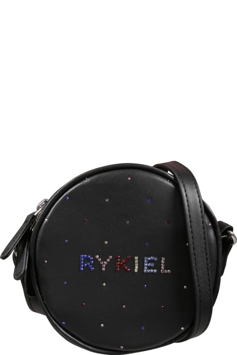 Rykiel Enfant for Girls Rykiel Enfant Black Bag For Girl With Rhinestones