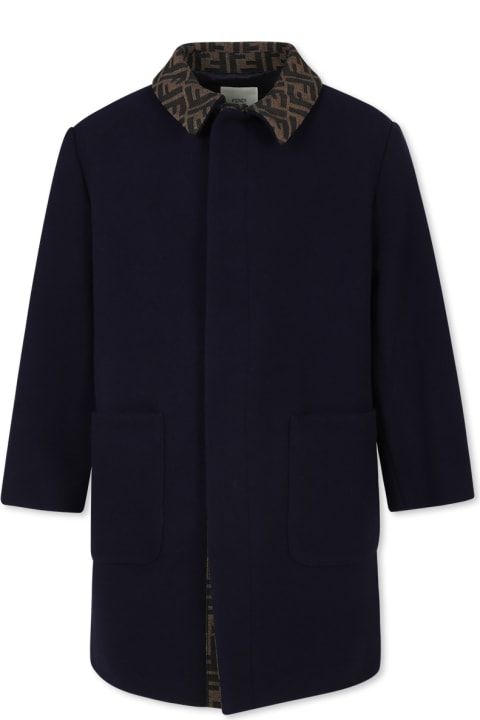 Homeware Fendi Blue Coat For Kids With Ff
