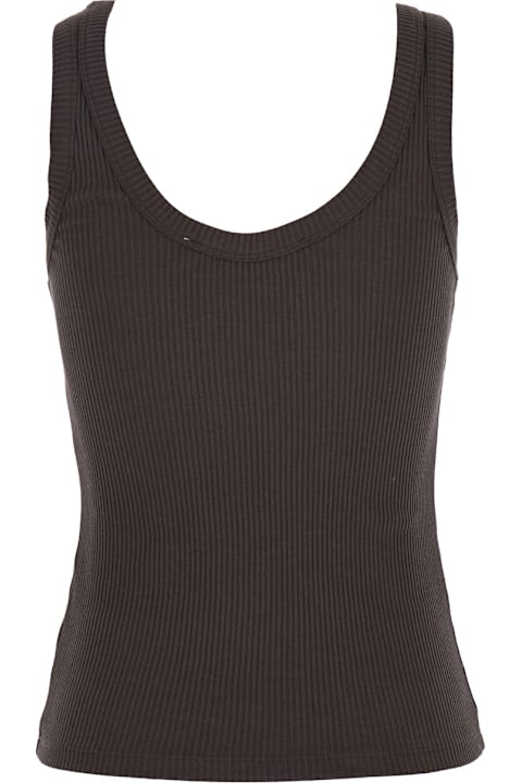 Tela for Women Tela Brown Sleeveless Top With Round Neck And Ribbed Knit In Cotton Blend Woman