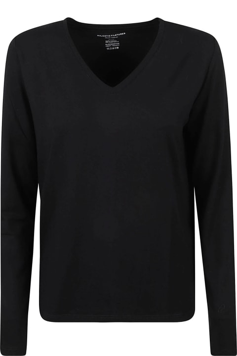 Majestic Filatures Topwear for Women Majestic Filatures Majestic T-shirts And Polos Black