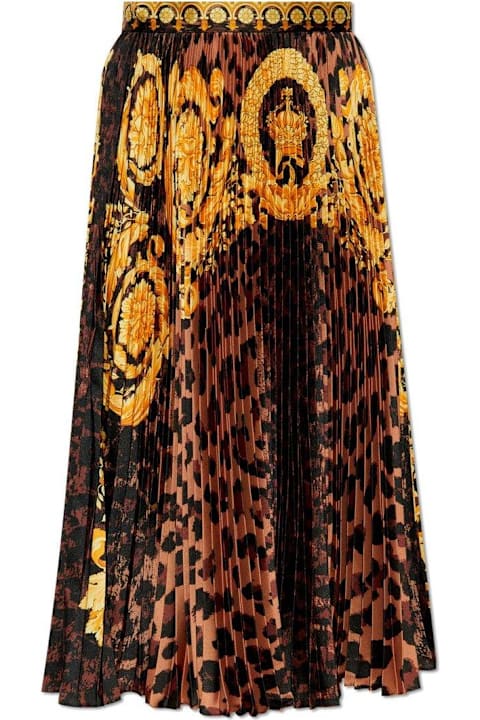 Skirts for Women Versace Wild Barocco-printed High-waist Pleated Mini Skirt