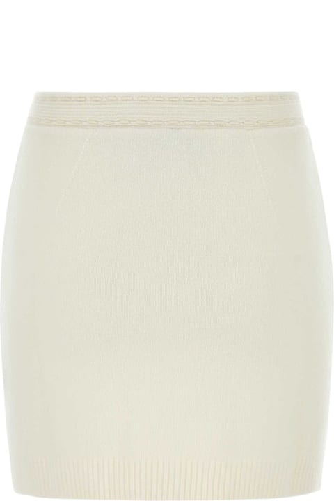 Fendi لـ Women Fendi White Cashmere Blend Mini Skirt