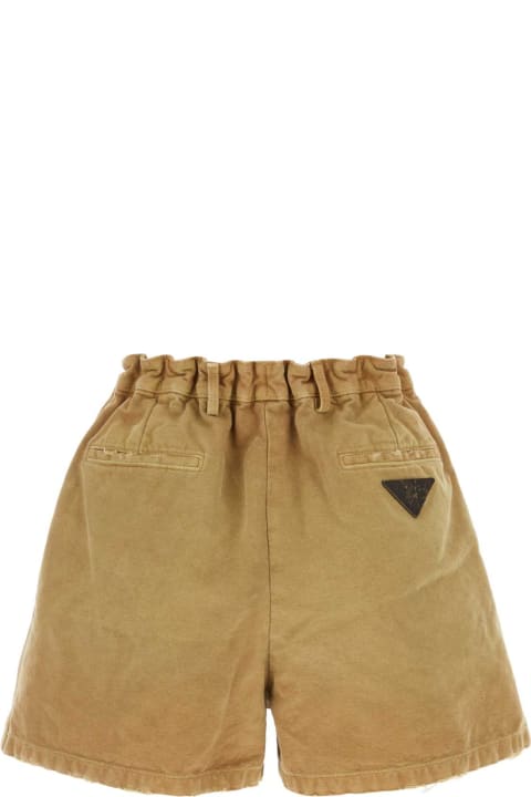Prada Pants & Shorts for Women Prada Camel Canvas Shorts