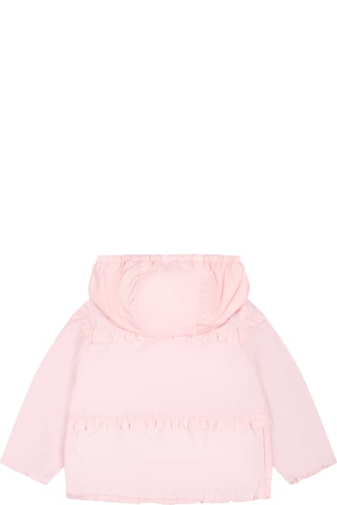 Topwear for Baby Girls Moncler Pink Hiti Windbreaker For Baby Girl With Logo