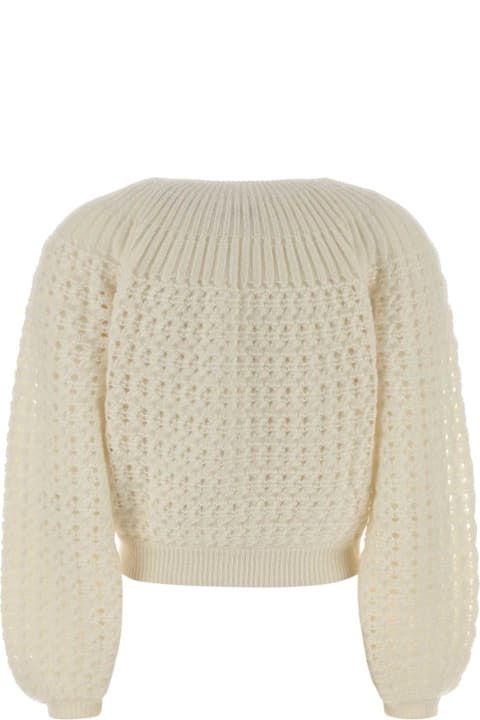 Chloé White Crochet Cardigan