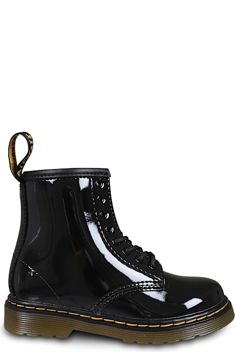 Dr. Martens for Kids Dr. Martens Black 1460 Combat Boots For Girl With Logo