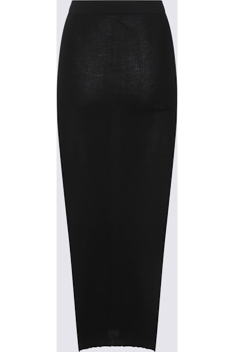 Homeware Rick Owens Black Cotton Midi Skirt