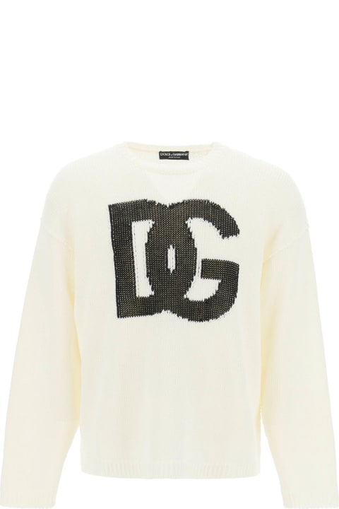 Dolce & Gabbana Clothing for Men Dolce & Gabbana Linen Logo Sweater