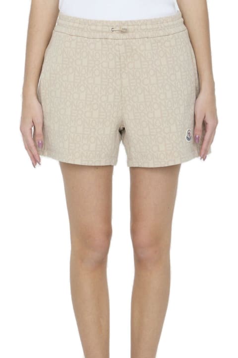 Pants & Shorts for Women Moncler Allover Logo Printed Shorts