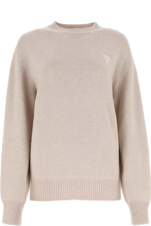 Clothing Sale for Women Prada Sand Cashmere Sweater