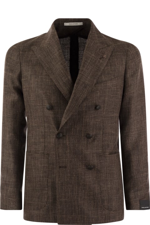 Tagliatore Suits for Men Tagliatore Double-breasted Jacket In Wool, Silk And Linen