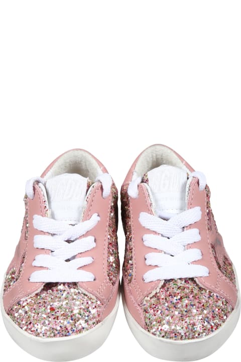 Shoes for Girls Golden Goose Baskets Roses Pour Fille Avec Paillettes Et Logo
