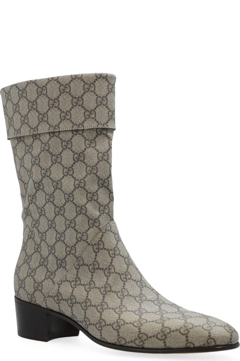 Shoes for Men Gucci Heeled Monogram Boots