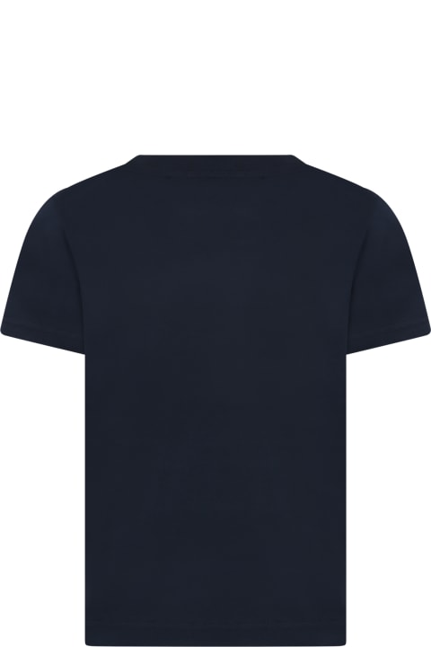 Blue T-shirt For Kids With Logo