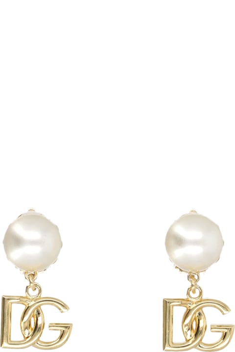 Earrings With Dg Logo And Pearl
