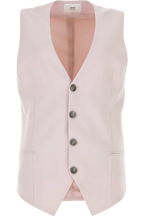 Ami Alexandre Mattiussi Coats & Jackets for Women Ami Alexandre Mattiussi Pink Wool Vest