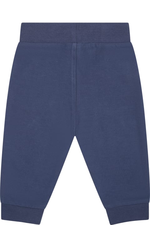 ベビーボーイズ Timberlandのボトムス Timberland Blue Trousers For Baby Boy With Logo