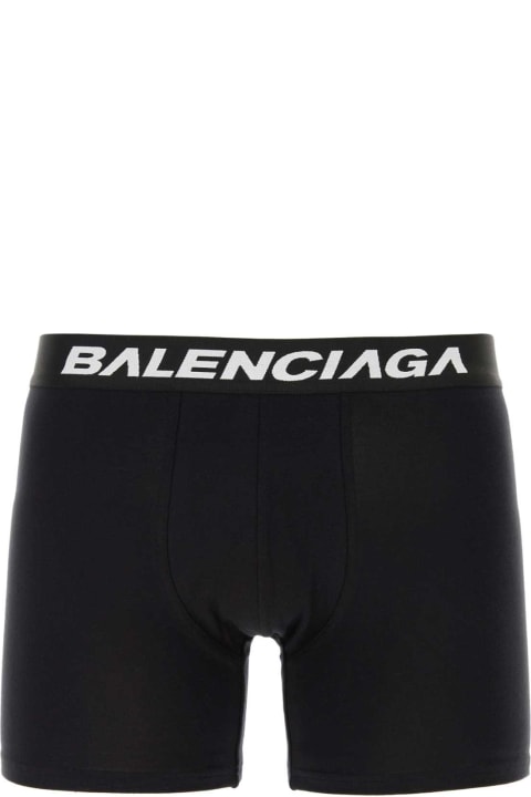 Underwear for Men Balenciaga Black Stretch Cotton Racer Boxer