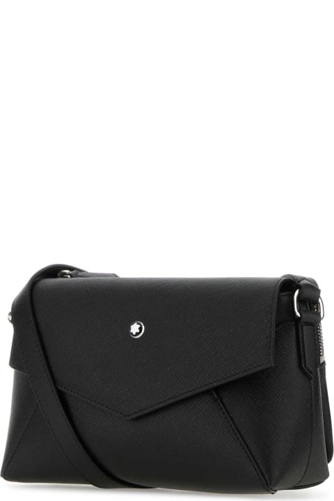 Montblanc Shoulder Bags for Men Montblanc Black Leather Crossbody Bag