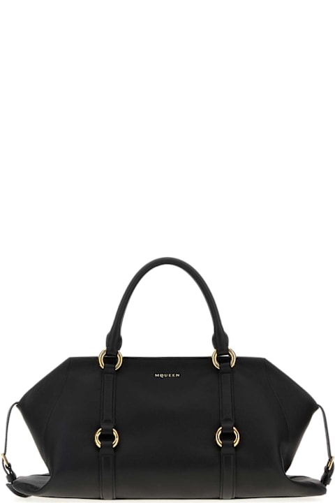 Alexander McQueen Black Leather Medium Farringdon Handbag