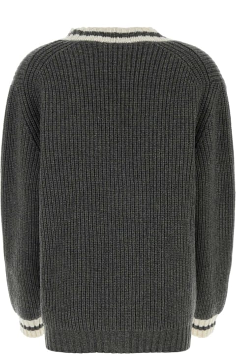 Homeware Miu Miu Grey Cashmere Blend Oversize Cardigan