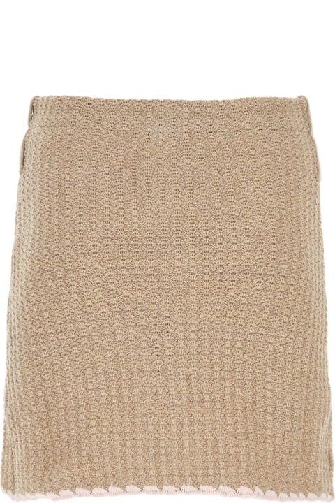 Cormio Skirts for Women Cormio Powder Pink Crochet Chiara Mini Skirt
