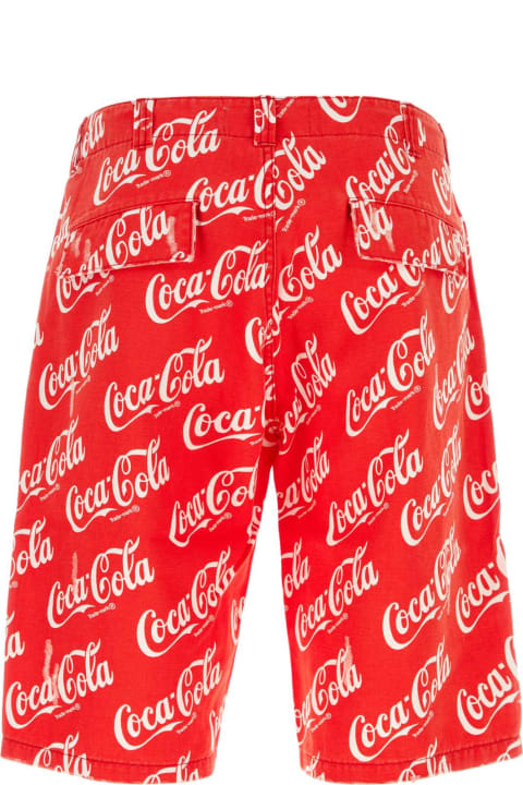 ERL Pants & Shorts for Women ERL Printed Denim Erl X Cocacola Bermuda Shorts