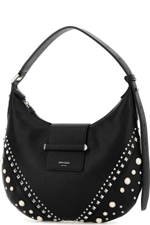 Homeware Jimmy Choo Black Leather Bar Shoulder Bag