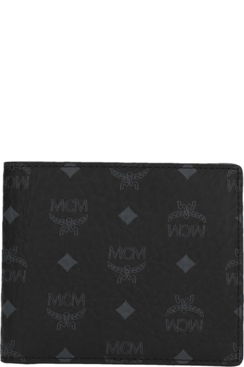 MCM M-Veritas Mini Coated-Canvas Wallet Black