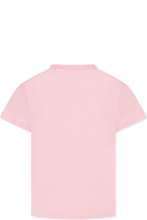 أدوات منزلية Balmain Pink T-shirt For Girl With Logo