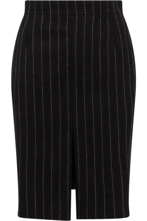 Saint Laurent for Women Saint Laurent Pinstriped Wool Skirt