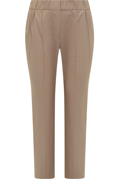 Brunello Cucinelli Pants & Shorts for Women Brunello Cucinelli Elastic Waist Cropped Trousers
