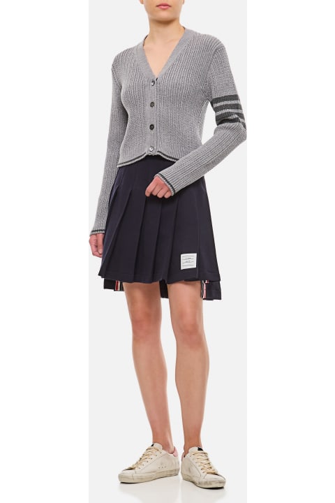 Thom Browne Sweaters for Women Thom Browne Merino Wool Baby Cable V Neck Cardingan