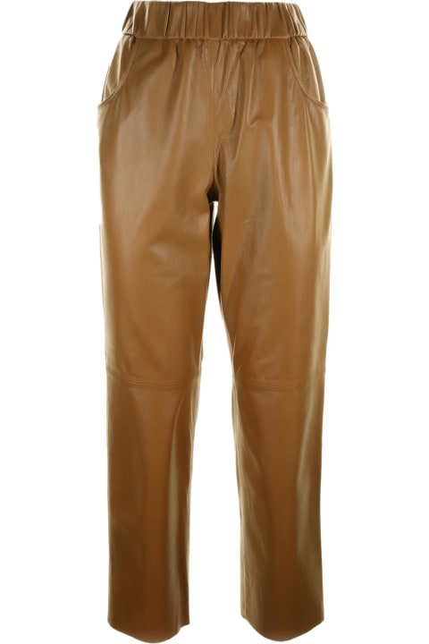 High-waisted Leather Trousers