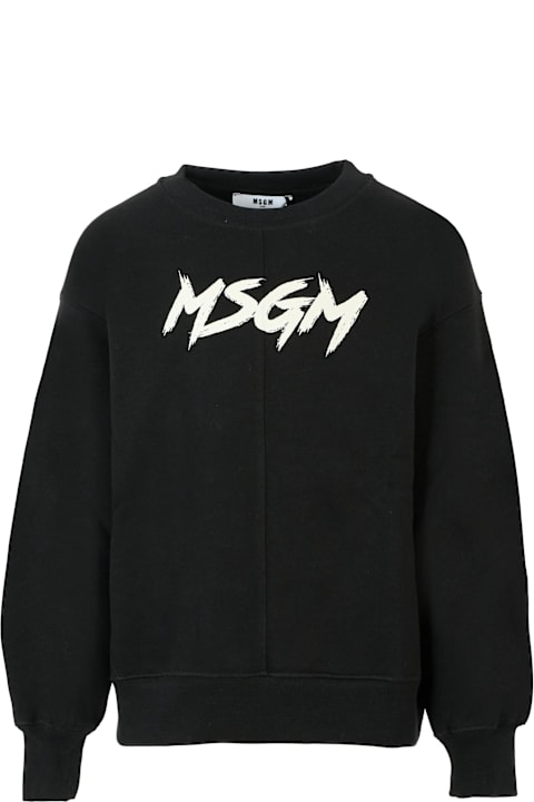 Homeware MSGM Black Sweatshirt For Boy With White Logo