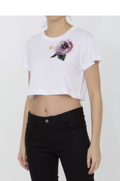 ウィメンズ Dolce & Gabbanaのトップス Dolce & Gabbana T-shirt With Floral Appliqué
