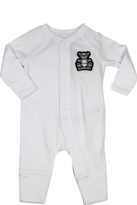 Bodysuits & Sets for Baby Girls Burberry Organic Cotton Onesie With Thomas Bear Application