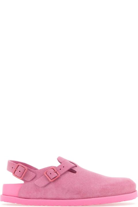 Birkenstock for Men Birkenstock Pink Suede Tokyo Slippers