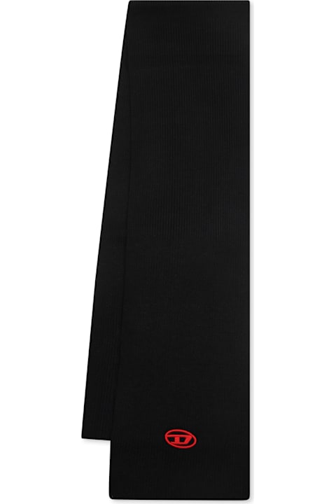 Homeware Diesel Black Scarf For Kids With Logo