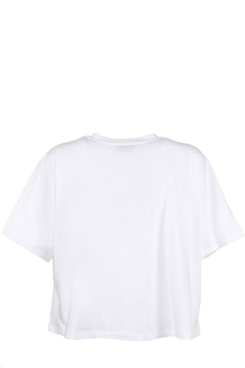 Cropped T-shirt With Dove Gray Detail