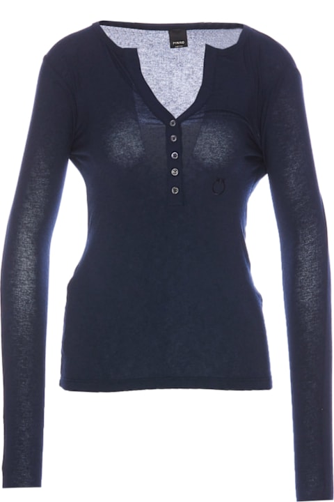 Pinko سترات لـ السيدات Pinko Blu Iride Long Sleeves T-shirt