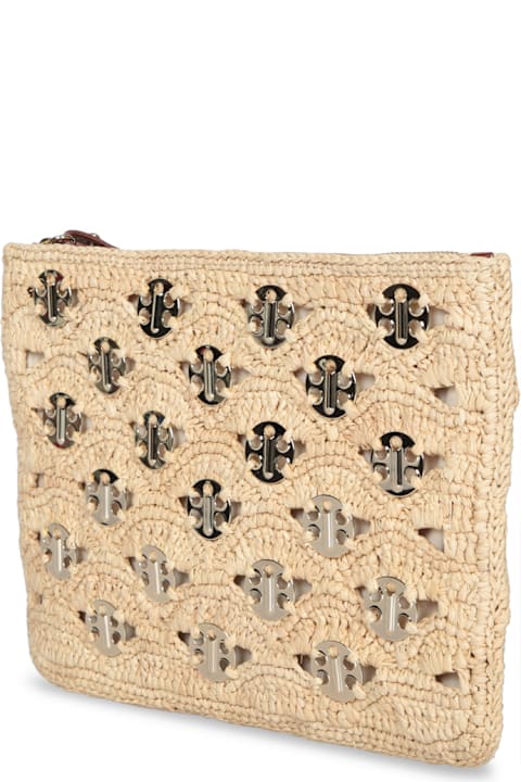 Paco Rabanne Bags for Women Paco Rabanne Gold Raffia Pouch Bag