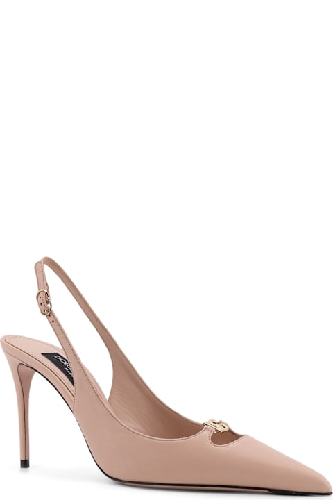 Dolce 
Gabbana Leather Pumps With Metal Dg Logo