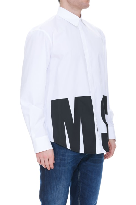 MSGM Shirts for Men MSGM Poplin Shirt With Maxi Logo MSGM