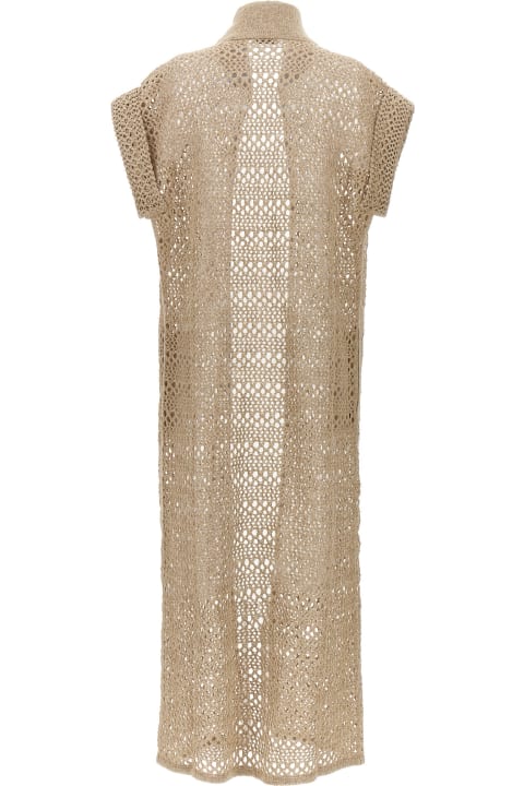 ウィメンズ ニットウェア Brunello Cucinelli Net Long Cardigan In Linen And Silk