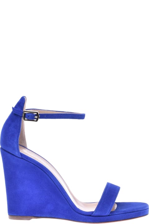 Cobalt Blue Suede Wedge Sandal